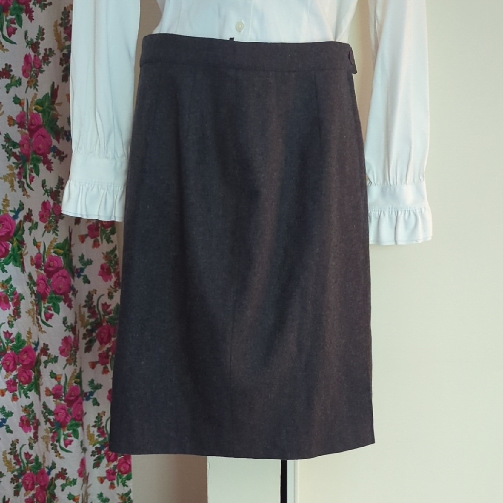 Vintage Marella Made In Italy Grey Wool Skirt